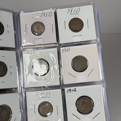 LOT 36: Collection of Liberty "V" Nickels - Between Years 1883 and 1912 - in Collector Booklet