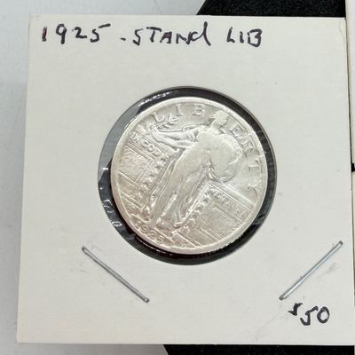LOT 118: Four 1925 Standing Liberty 90% Silver US Quarters