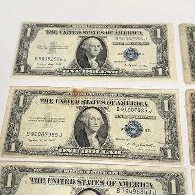 LOT 23: One Dollar U.S. Silver Certificate Bills (10) 1935