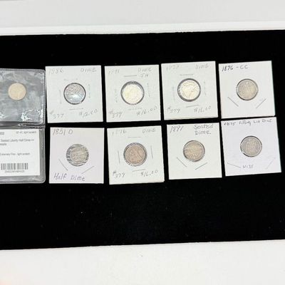 LOT 75: Collection of Seated Liberty US Dimes and More