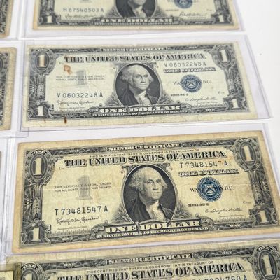 LOT 8: One Dollar Silver Certificate Bills (10) 1957