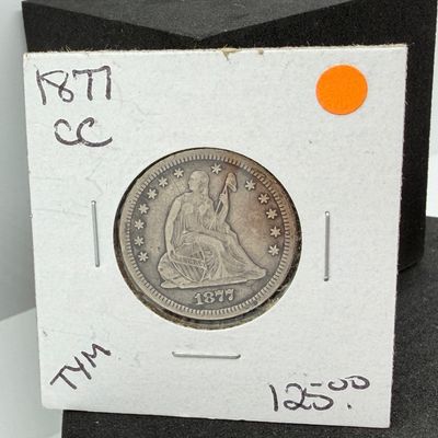 LOT 97: 1877-CC - Carson City Seated Liberty Quarter - 90% Silver