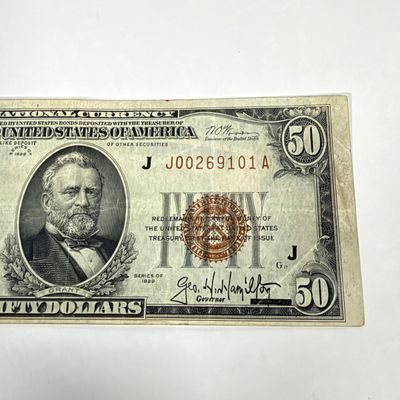 LOT 26: Vintage U.S. Series 1929 $50 Federal Reserve Bank Note - Federal Reserve Bank of Kansas City