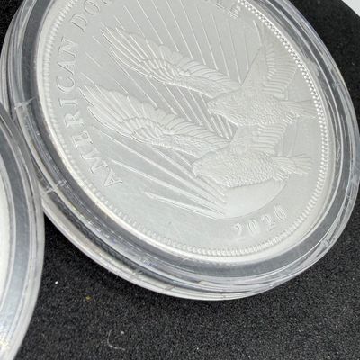 LOT 121: Two Cook Islands 1/2 Ounce .999 Fine Silver $2 American Double Eagle Coins