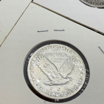 LOT 118: Four 1925 Standing Liberty 90% Silver US Quarters