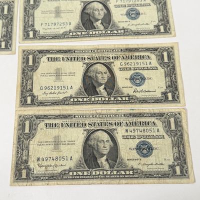 LOT 29: One Dollar U.S. Silver Certificate Bills (10) 1957