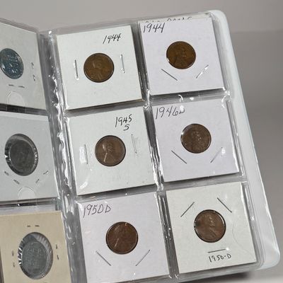 LOT 38: Collection of Pennies - Indian Head, Steel, Wheat Pennies and Newer - in Collector Booklet