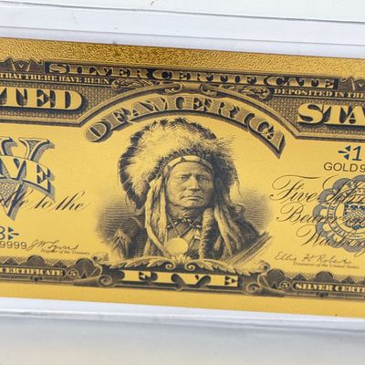 LOT 45: Collection of Commemorative Coins and Currency - Silver Bullion, Gold Plated Silver Certificate Replica and More