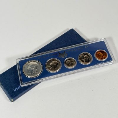 LOT 42: Two U.S. Proof Sets - 1956 w/ 90% Silver Franklin Half, Quarter and Dime, and 1966 w/ 40% Silver Kennedy Half