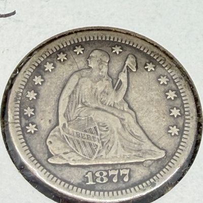 LOT 97: 1877-CC - Carson City Seated Liberty Quarter - 90% Silver
