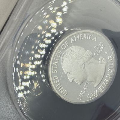 LOT 115: Three ANACS Graded PR70 DCAM and Slabbed 2019-S .999 Fine Silver US Quarters All Certified # 244 of 973