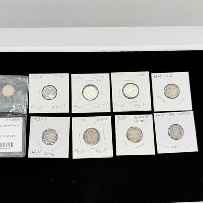 LOT 75: Collection of Seated Liberty US Dimes and More