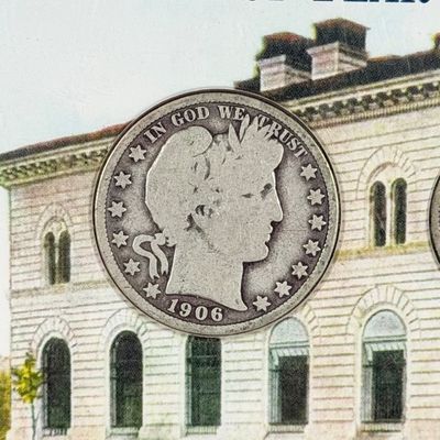 LOT 43: 1906 First Year Denver Mint Silver U.S. Coin Set - Barber Half Dollar, Quarter and Dime