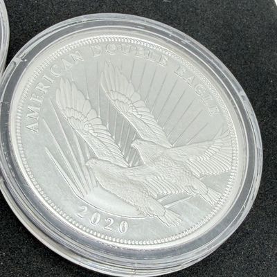 LOT 121: Two Cook Islands 1/2 Ounce .999 Fine Silver $2 American Double Eagle Coins