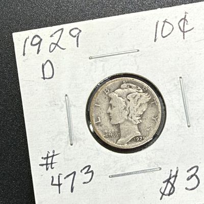 LOT 123: Collection of Mercury Dimes - 90% Silver - 12 U.S. Coins