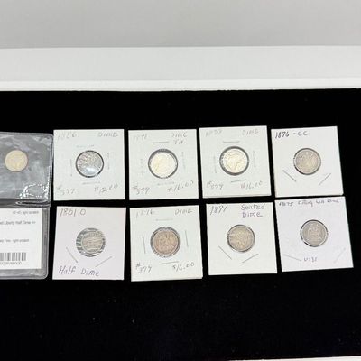 LOT 75: Collection of Seated Liberty US Dimes and More
