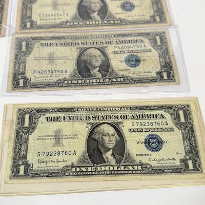 LOT 8: One Dollar Silver Certificate Bills (10) 1957