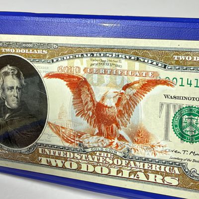 LOT 41: Hybrid $2 Bill w. Commemorative Art Overlays in Cases w/ Certificates from Merrick Mint (4)