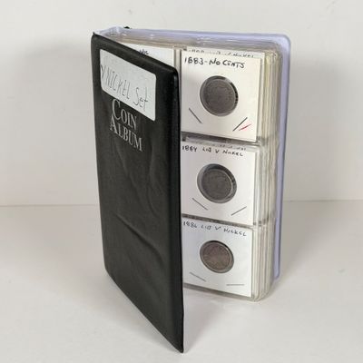 LOT 36: Collection of Liberty "V" Nickels - Between Years 1883 and 1912 - in Collector Booklet
