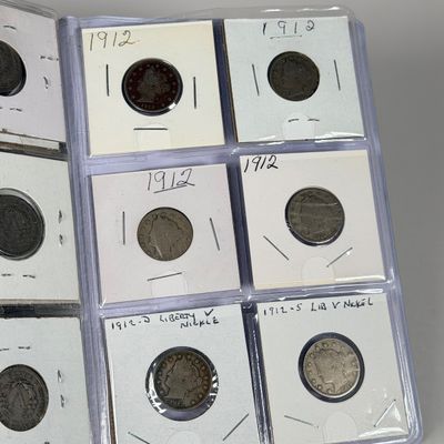 LOT 36: Collection of Liberty "V" Nickels - Between Years 1883 and 1912 - in Collector Booklet