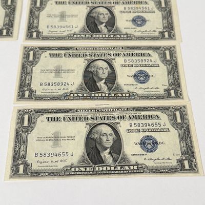 LOT 22: One Dollar U.S. Silver Certificate Bills (10) 1935