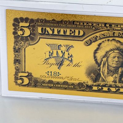 LOT 45: Collection of Commemorative Coins and Currency - Silver Bullion, Gold Plated Silver Certificate Replica and More