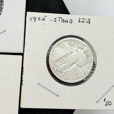 LOT 118: Four 1925 Standing Liberty 90% Silver US Quarters