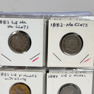 LOT 36: Collection of Liberty "V" Nickels - Between Years 1883 and 1912 - in Collector Booklet