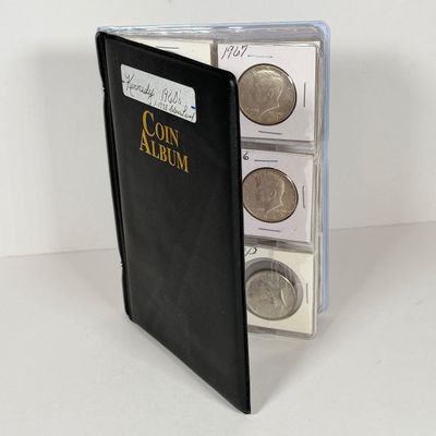LOT 39: Collection of Kennedy Half Dollars - 40% Silver - 1966 through 1969 - in Collector Booklet