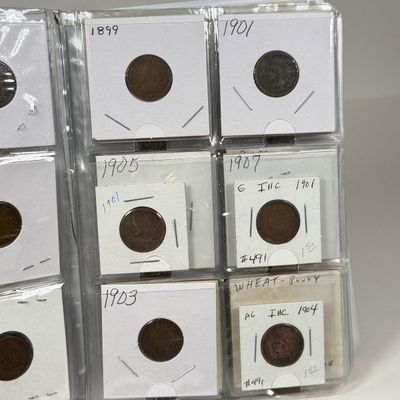 LOT 38: Collection of Pennies - Indian Head, Steel, Wheat Pennies and Newer - in Collector Booklet