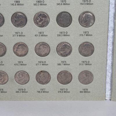 LOT 30: Roosevelt Dime Collection Book - 1965-1999 - Filled with Dimes (Non-Silver)