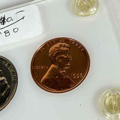 LOT 42: Two U.S. Proof Sets - 1956 w/ 90% Silver Franklin Half, Quarter and Dime, and 1966 w/ 40% Silver Kennedy Half