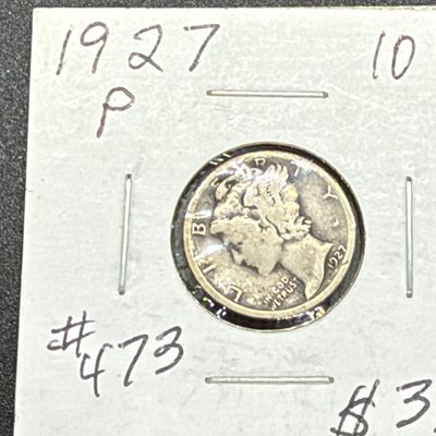 LOT 124: Collection of Mercury Dimes - 90% Silver - 12 U.S. Coins