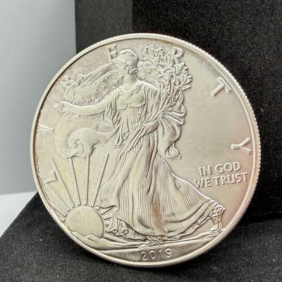 LOT 111: 2019 American Eagle 1 Ounce .999 Fine Silver Dollar Coin