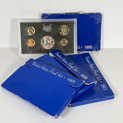 LOT 53: United States Mint Proof Sets - 1968-1971 - 40% Silver Half Dollars