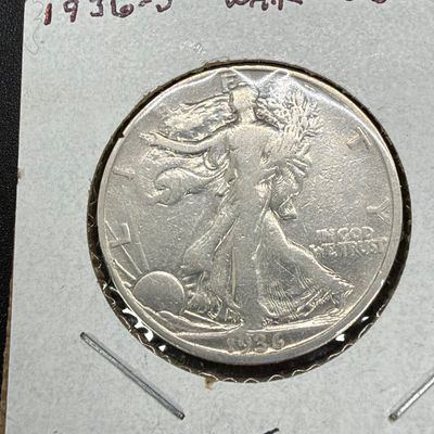 LOT 59: Collection of Walking Liberty Half Dollars - 90% Silver - Six U.S. Coins