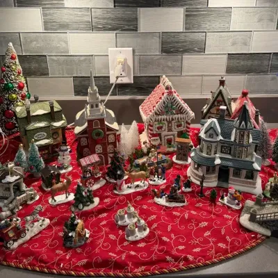 Christmas Lot Village Houses, People Trees & More