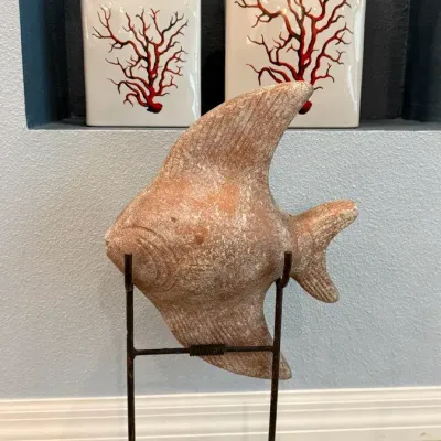 Terracotta Fish Sculpture And Ceramic Ginger Jars