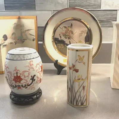 Asian Inspired Decor-Vases, Chokin Art And More 