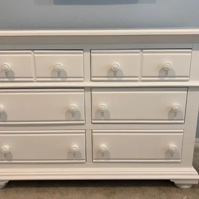 6 Drawer White Dresser 