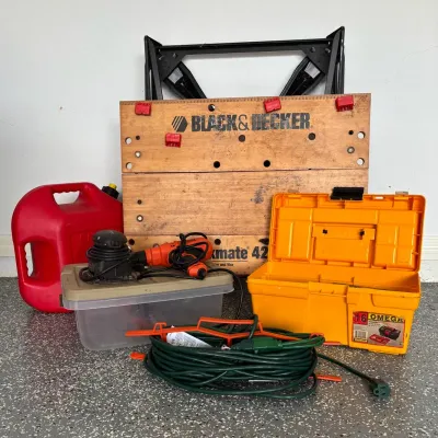 Garage Lot# 2- Black & Decker Bench, Tools, And More