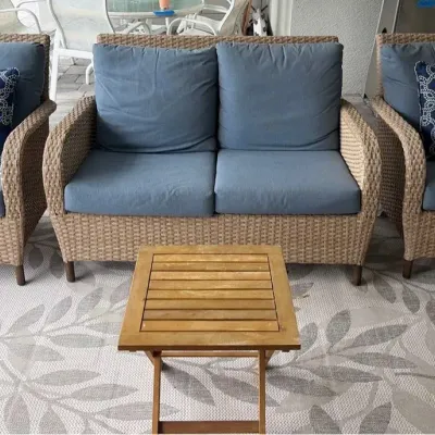 3pc Outdoor Furniture With End Table 