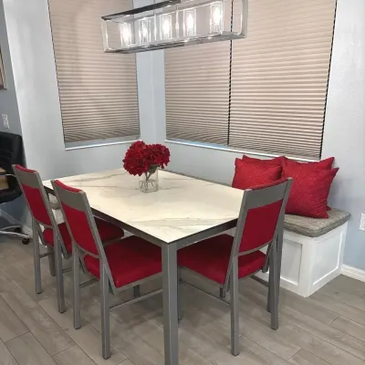 Modern Dining Set With Faux Marble Top