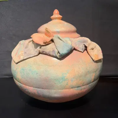 Raku Fired Clay Pot
