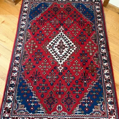 Authentic Vintage Persian Yalameh Tribal Rug - Hand-Knotted Wool Accent Rug, 4' x 6'