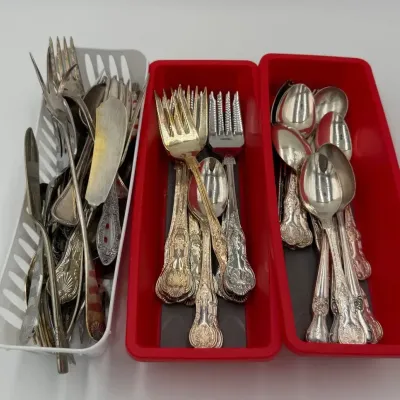 Mixed Estate Silverplated Flatware Lot Ornate Patterns
