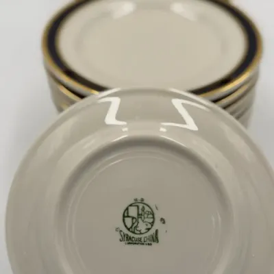 Vintage Syracuse China Cobalt Blue & Gold 5.5" Saucer Plates - Set of 13