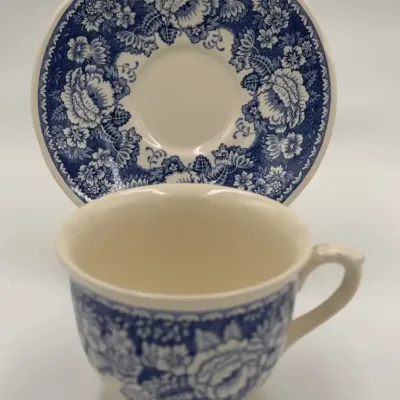 Vintage Mason's for Crabtree & Evelyn Breakfast Tea Cup and Saucer Blue & White