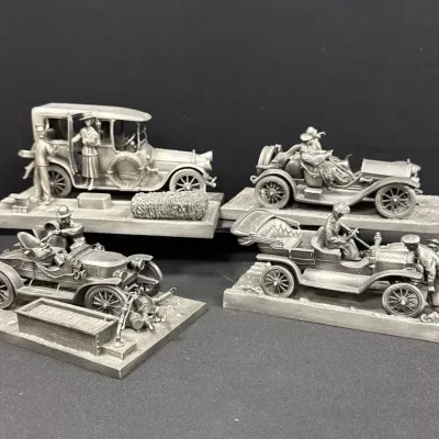 Lionel Forrest Fine Pewter Antique Car Sculptures