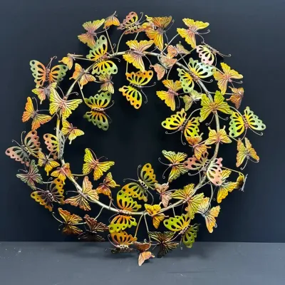 Metal Butterfly Wreath 
